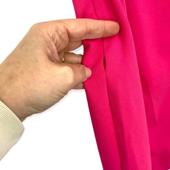 Vince Camuto Hot Pink Sleeveless V Neck Twist Back Dress Size 4 NWT - Picture 5 of 10